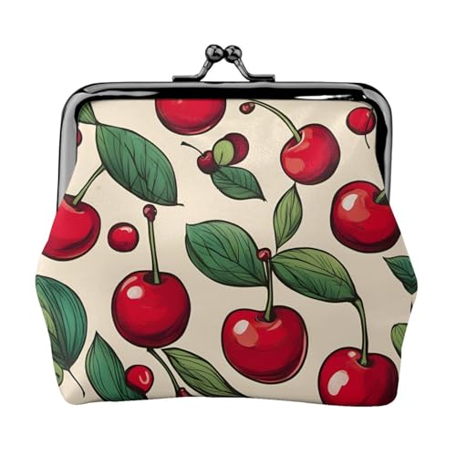 Lovely Sweet Red Cherry 2 Print Practicality Coin Purse Cute Mini Coin Pouch for Women (11.5 x 10.5 cm) Exquisite, Schwarz, Einheitsgröße von SDFHU