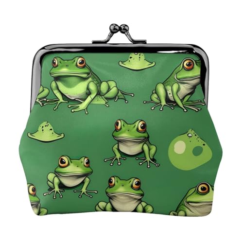 Lustige grüne Frösche Druck, praktische Münzgeldbörse, niedlicher Mini-Münzbeutel für Frauen (11,5 x 10,5 cm), exquisit, Schwarz, Einheitsgröße von SDFHU