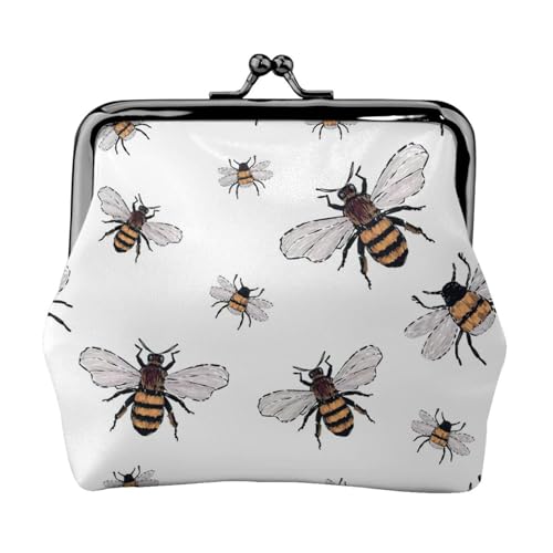 Lustiger Bienen-Druck, praktische Münzgeldbörse, niedlicher Mini-Münzbeutel für Frauen (11,5 x 10,5 cm), exquisit, Schwarz, Einheitsgröße von SDFHU