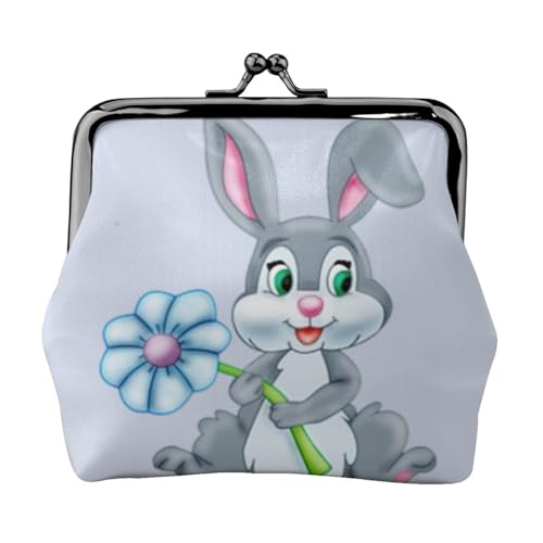Lustiger Osterhasen-Druck, praktische Münzgeldbörse, niedlicher Mini-Münzbeutel für Frauen (11,5 x 10,5 cm), exquisit, Schwarz, Einheitsgröße von SDFHU