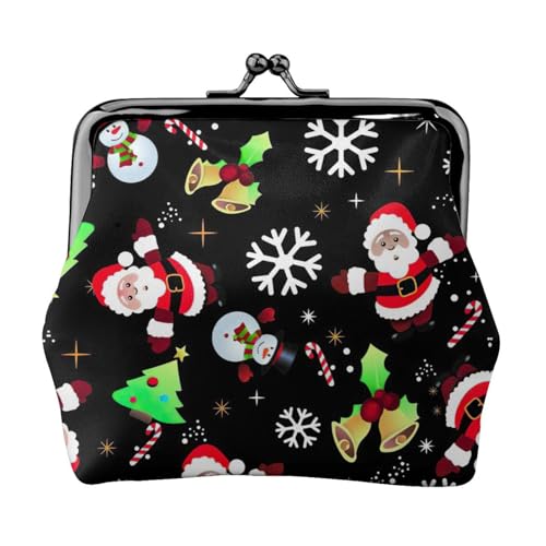 Merry Christmas 1 Druck Praktikabilität Münzgeldbörse Niedliche Mini-Münztasche für Frauen (11,5 x 10,5 cm) Exquisit, Schwarz, Einheitsgröße von SDFHU