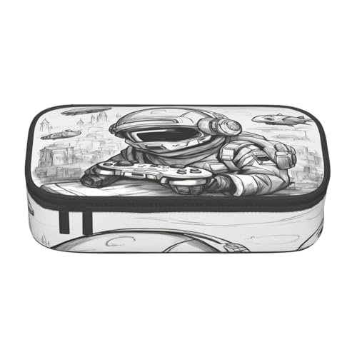 Monochrome Skizzen-Stil Gaming Druck Multifunktionales Federmäppchen Schreibwaren Aufbewahrungstasche Zubehör Kosmetikartikel Erwachsene von SDFHU