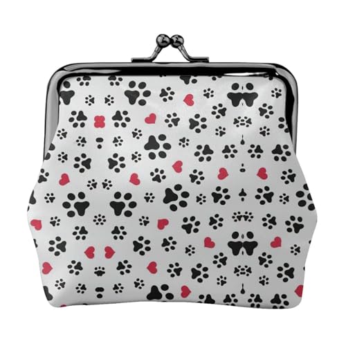 Münzgeldbörse mit Katzenpfoten-Herz-Motiv, Motiv: Welpe, praktisch, niedlich, Mini-Münzbeutel für Frauen (11,5 x 10,5 cm), exquisit, Schwarz, Einheitsgröße von SDFHU