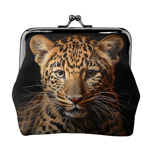 Münzgeldbörse mit Leopardenmuster, niedlicher Mini-Münzbeutel für Frauen (11,5 x 10,5 cm), exquisit, Schwarz, Einheitsgröße von SDFHU