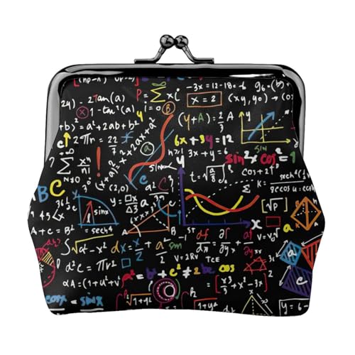 Münzgeldbörse mit Mathematikformel-Druck, niedlicher Mini-Münzbeutel für Frauen (11,5 x 10,5 cm), exquisit, Schwarz, Einheitsgröße von SDFHU