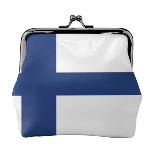 Münzgeldbörse mit finnischer Flagge, niedlicher Mini-Münzbeutel für Damen, 11,5 x 10,5 cm, exquisit, Schwarz, Einheitsgröße von SDFHU