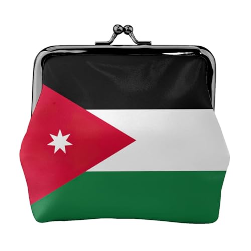 Münzgeldbörse mit jordanischer Flagge, niedlicher Mini-Münzbeutel für Damen, 11,5 x 10,5 cm, exquisit, Schwarz, Einheitsgröße von SDFHU