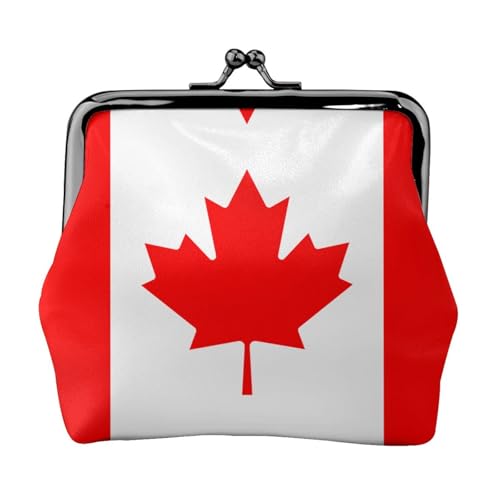 Münzgeldbörse mit kanadischer Flagge, niedlicher Mini-Münzbeutel für Damen, 11,5 x 10,5 cm, exquisit, Schwarz, Einheitsgröße von SDFHU
