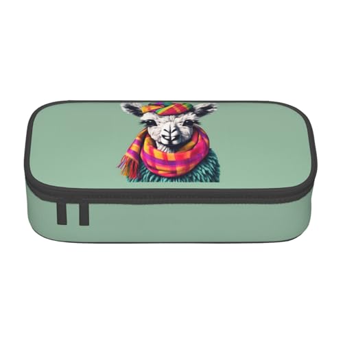 Multifunktionales Federmäppchen mit Lama-Motiv in einem Schal, Schreibwaren-Aufbewahrungstasche, Kosmetikartikel, Erwachsene von SDFHU