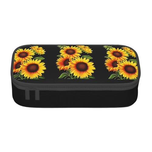 Multifunktionales Federmäppchen mit Sonnenblumen-Druck, Schreibwaren, Aufbewahrungstasche, Kosmetikartikel, Erwachsene von SDFHU