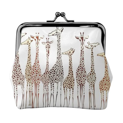 Niedliche wilde Cartoon-Giraffen-Druck, praktische Münzgeldbörse, niedlicher Mini-Münzbeutel für Frauen (11,5 x 10,5 cm), exquisit, Schwarz, Einheitsgröße von SDFHU