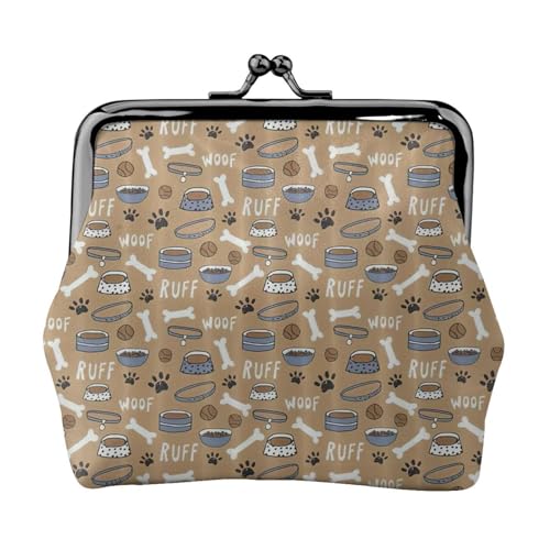 Niedlicher Hundeknochen-Napf mit Pfotenabdruck, praktische Münzgeldbörse, niedlicher Mini-Münzbeutel für Frauen (11,5 x 10,5 cm), exquisit, Schwarz, Einheitsgröße von SDFHU