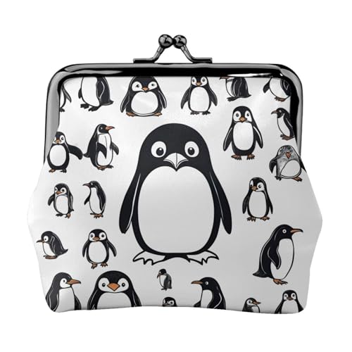 Niedlicher Pinguin-Druck, praktische Münzgeldbörse, niedlicher Mini-Münzbeutel für Frauen (11,5 x 10,5 cm), exquisit, Schwarz, Einheitsgröße von SDFHU