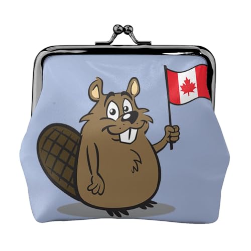 Praktische Geldbörse mit Biber-Druck, niedlich, Mini-Münzbeutel für Frauen (11,5 x 10,5 cm), exquisit, Schwarz, Einheitsgröße von SDFHU