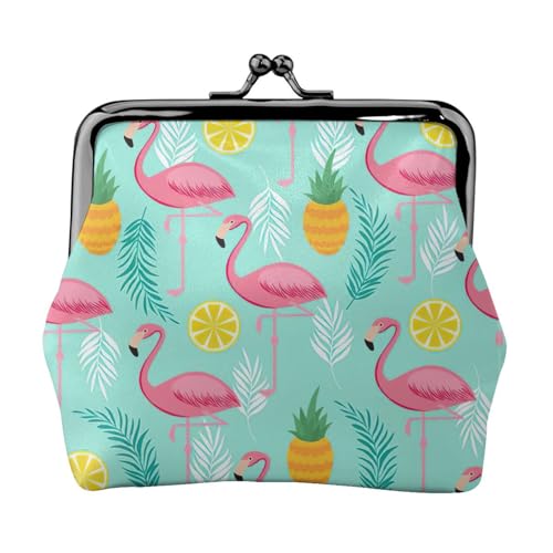 Rosa Flamingo-Druck, praktische Münzgeldbörse, niedlicher Mini-Münzbeutel für Frauen (11,5 x 10,5 cm), exquisit, Schwarz, Einheitsgröße von SDFHU
