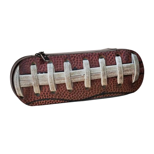 SDFHU American Football Federmäppchen aus Leder mit Schnürsenkeln – vielseitiger Stifthalter aus Leder für Reisen und den täglichen Gebrauch von SDFHU