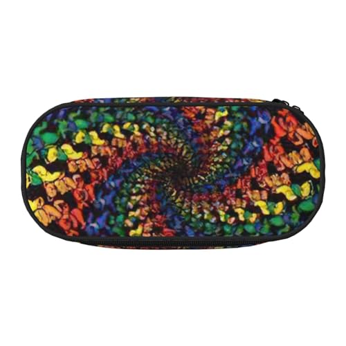 SDFHU Bear Dancing Tie Dye Print Federmäppchen Schreibwaren Werkzeug Bürobedarf Uni Zubehör geeignet für jeden Anlass, Schwarz, Einheitsgröße, niedlich, Schwarz , Einheitsgröße, Niedlich von SDFHU