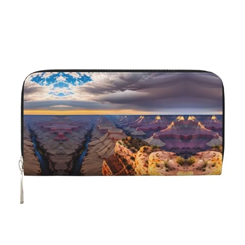 SDFHU Beauty Grand Canyon Damen-Geldbörse, trendig, reisefreundlich, 20 x 8 cm, lässig, Clutch, Geschenk für Damen, Schwarz, Einheitsgröße, Kunst von SDFHU