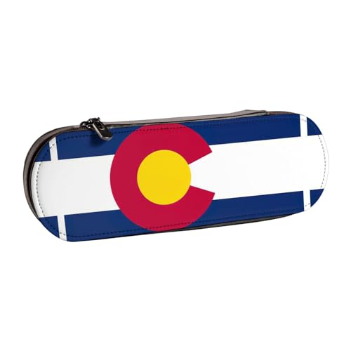 SDFHU Colorado Federmappe aus Leder mit Staatsflagge – vielseitiger Stifthalter aus Leder für Reisen und den täglichen Gebrauch von SDFHU