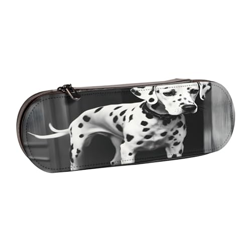 SDFHU Dalmatiner 1 Federmäppchen aus Leder – vielseitiges Leder-Federmäppchen für Reisen, Alltag von SDFHU