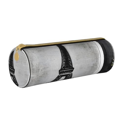 SDFHU Federmäppchen aus Leder, Motiv: Pariser Eiffelturm, Reißverschluss, für Erwachsene, Büro, Reisen und Make-up von SDFHU