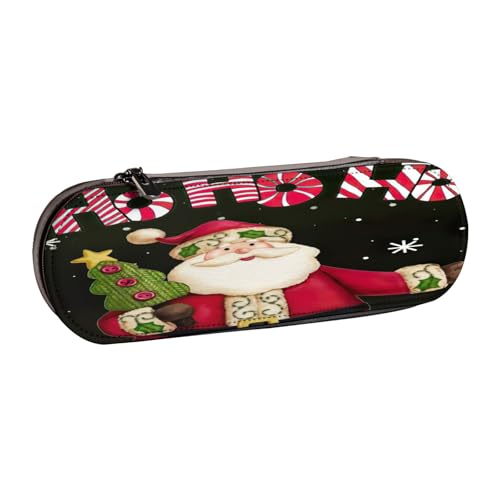 SDFHU Federmäppchen aus Leder mit Aufdruck "Merry Christmas" – Vielseitiger Stifthalter aus Leder für Reisen und den täglichen Gebrauch von SDFHU
