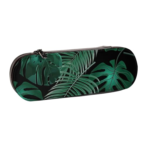 SDFHU Federmäppchen aus Leder mit Bananenblatt-Motiv, vielseitiges Stifteetui aus Leder, für Reisen und den täglichen Gebrauch von SDFHU