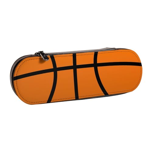 SDFHU Federmäppchen aus Leder mit Basketball-Aufdruck – vielseitiger Stifthalter aus Leder für Reisen und den täglichen Gebrauch von SDFHU