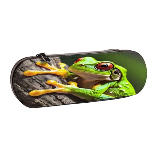 SDFHU Federmäppchen aus Leder mit Baumfrosch-Motiv, vielseitig einsetzbar, für Reisen und den täglichen Gebrauch von SDFHU