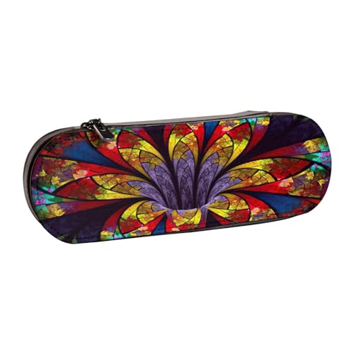 SDFHU Federmäppchen aus Leder mit Blumendruck, vielseitiges Stifteetui aus Leder, für Reisen und den täglichen Gebrauch von SDFHU