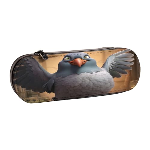 SDFHU Federmäppchen aus Leder mit Cartoon-Taubenmotiv, vielseitig einsetzbar, für Reisen und den täglichen Gebrauch von SDFHU