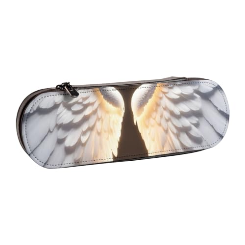 SDFHU Federmäppchen aus Leder mit Engelsflügel-Aufdruck – vielseitiger Stifthalter aus Leder für Reisen und den täglichen Gebrauch von SDFHU