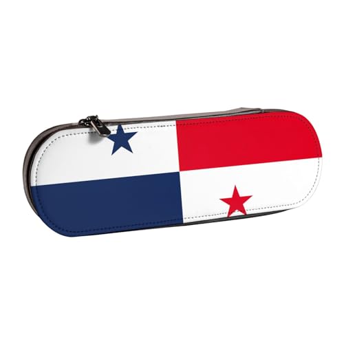 SDFHU Federmäppchen aus Leder mit Flagge von Panama – vielseitiger Stifthalter aus Leder für Reisen und den täglichen Gebrauch von SDFHU