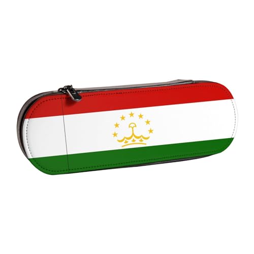SDFHU Federmäppchen aus Leder mit Flagge von Tadschikistan, vielseitiges Stifteetui aus Leder, für Reisen und den täglichen Gebrauch von SDFHU
