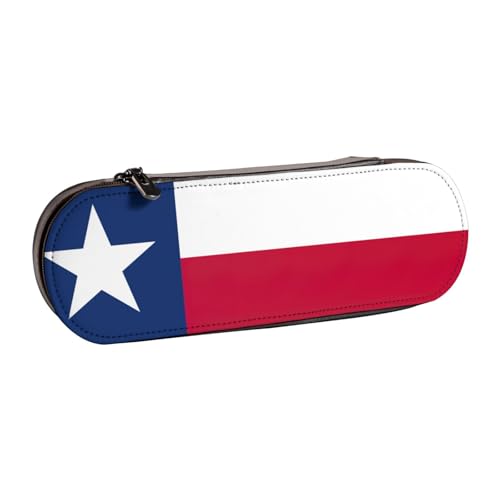 SDFHU Federmäppchen aus Leder mit Flagge von Texas, vielseitiges Stifteetui aus Leder, für Reisen und den täglichen Gebrauch von SDFHU