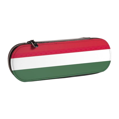 SDFHU Federmäppchen aus Leder mit Flagge von Ungarn – Vielseitiger Stifthalter aus Leder für Reisen und den täglichen Gebrauch von SDFHU