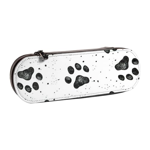 SDFHU Federmäppchen aus Leder mit Hundepfotenmuster – vielseitiger Stifthalter aus Leder für Reisen und den täglichen Gebrauch von SDFHU