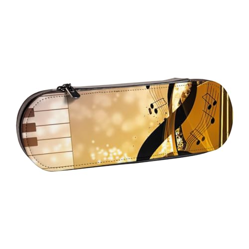 SDFHU Federmäppchen aus Leder mit Klavier-/Violinen-Motiv, vielseitig einsetzbar, für Reisen und den täglichen Gebrauch von SDFHU