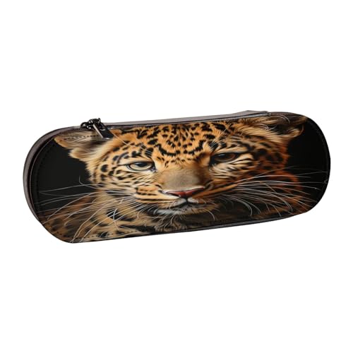 SDFHU Federmäppchen aus Leder mit Leopardenmuster – vielseitiger Stifthalter aus Leder für Reisen und den täglichen Gebrauch von SDFHU