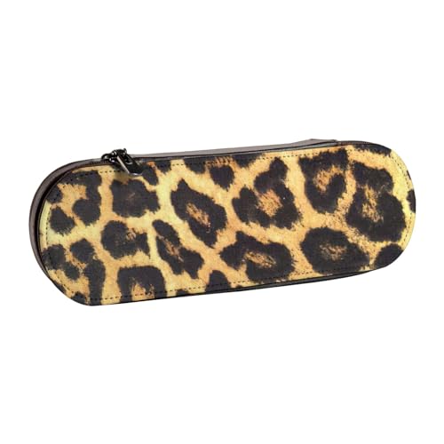 SDFHU Federmäppchen aus Leder mit Leopardenmuster – vielseitiger Stifthalter aus Leder für Reisen und den täglichen Gebrauch von SDFHU