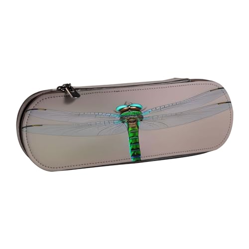 SDFHU Federmäppchen aus Leder mit Libellen-Aufdruck – vielseitiger Stifthalter aus Leder für Reisen und den täglichen Gebrauch von SDFHU