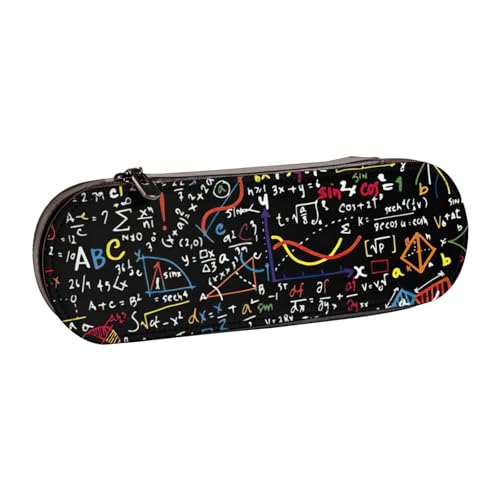 SDFHU Federmäppchen aus Leder mit Mathe-Formel-Druck, vielseitiges Stifteetui aus Leder, für Reisen und den täglichen Gebrauch von SDFHU