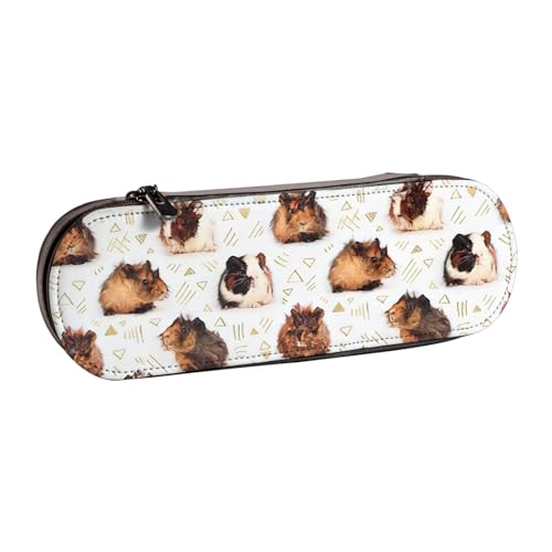 SDFHU Federmäppchen aus Leder mit Meerschweinchen-Aufdruck – Vielseitiger Stifthalter aus Leder für Reisen und den täglichen Gebrauch von SDFHU