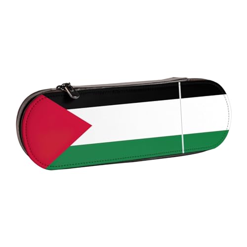 SDFHU Federmäppchen aus Leder mit Palästina-Flagge, vielseitiges Stifteetui aus Leder, für Reisen und den täglichen Gebrauch von SDFHU
