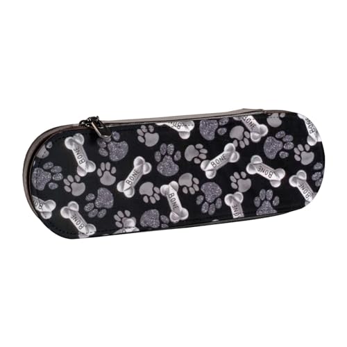 SDFHU Federmäppchen aus Leder mit Pfotenabdruck – vielseitiger Stifthalter aus Leder für Reisen und den täglichen Gebrauch von SDFHU