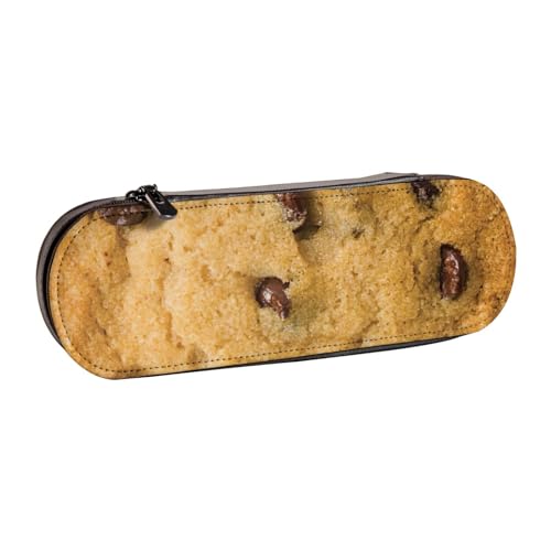 SDFHU Federmäppchen aus Leder mit Schokoladenkeks-Aufdruck – Vielseitiger Stifthalter aus Leder für Reisen und den täglichen Gebrauch von SDFHU