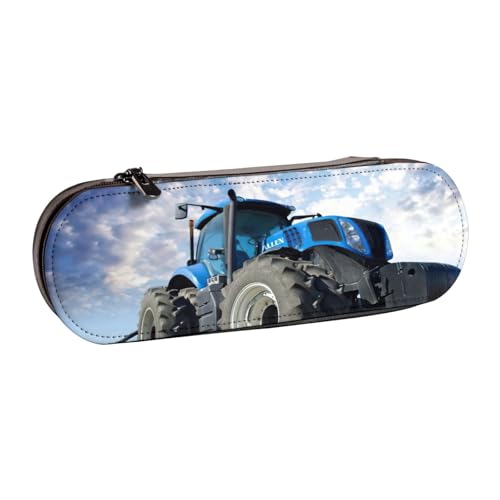 SDFHU Federmäppchen aus Leder mit Traktor-Aufdruck – vielseitiges Leder-Federmäppchen für Reisen und den täglichen Gebrauch von SDFHU