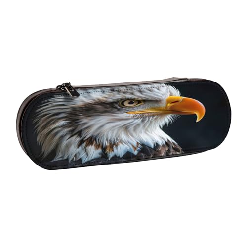 SDFHU Federmäppchen aus Leder mit Weißkopfseeadler – vielseitiger Stifthalter aus Leder für Reisen und den täglichen Gebrauch von SDFHU