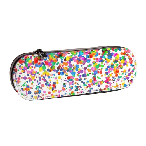 SDFHU Federmäppchen aus Leder mit farbigen Punkten, vielseitiger Stifthalter aus Leder, für Reisen und den täglichen Gebrauch von SDFHU