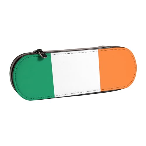 SDFHU Federmäppchen aus Leder mit irischer Flagge, vielseitiger Stifthalter aus Leder, für Reisen und den täglichen Gebrauch von SDFHU